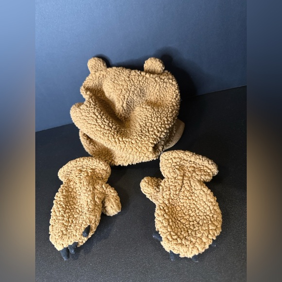 Carter’s Toddler Bear Hat & Mitten Set Sherpa Fleece 2T–4T - Picture 1 of 7